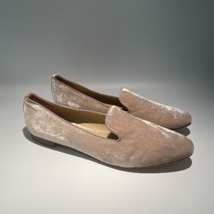 M. Gemi Tan Crushed Velvet Smoking Slipper